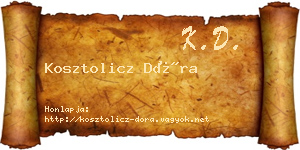 Kosztolicz Dóra névjegykártya
