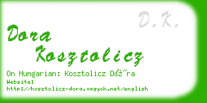 dora kosztolicz business card